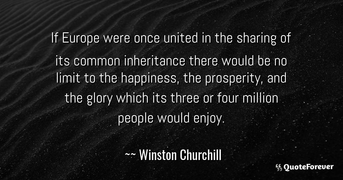 If Europe were once united in the sharing of its ...