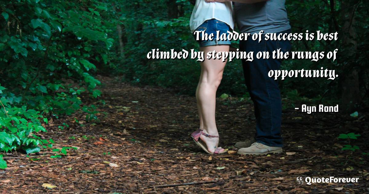 The ladder of success is best climbed by stepping on the rungs of ...