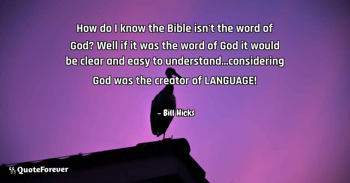 How do I know the Bible isn't the word of God? Well if it was the ...