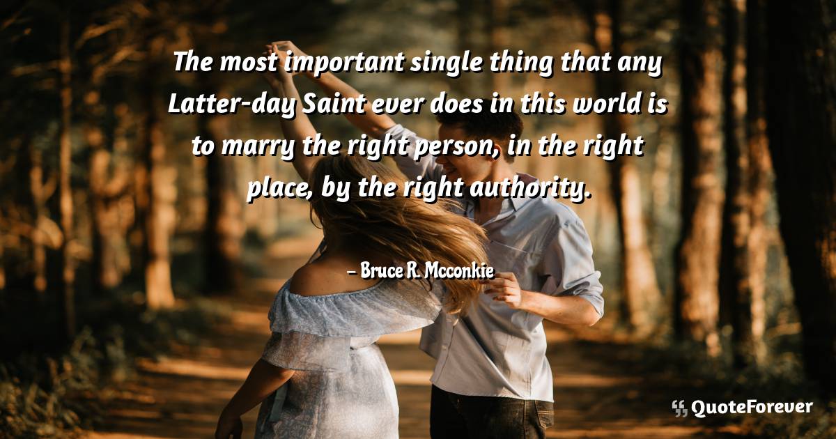 The most important single thing that any Latter-day Saint ever does ...