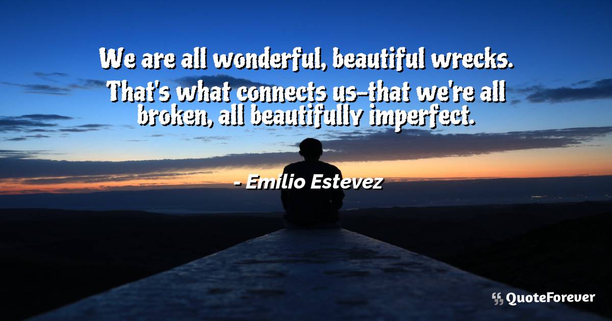 We are all wonderful, beautiful wrecks. That's what connects us-that ...