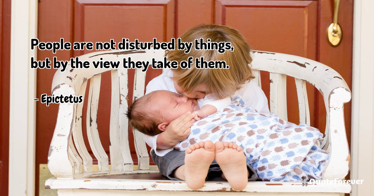 People are not disturbed by things, but by the view they take of them.