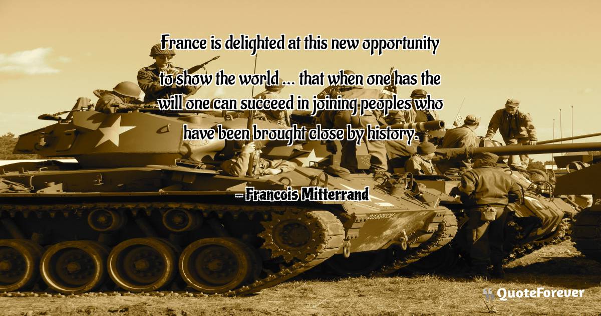 France is delighted at this new opportunity to show the world ... ...