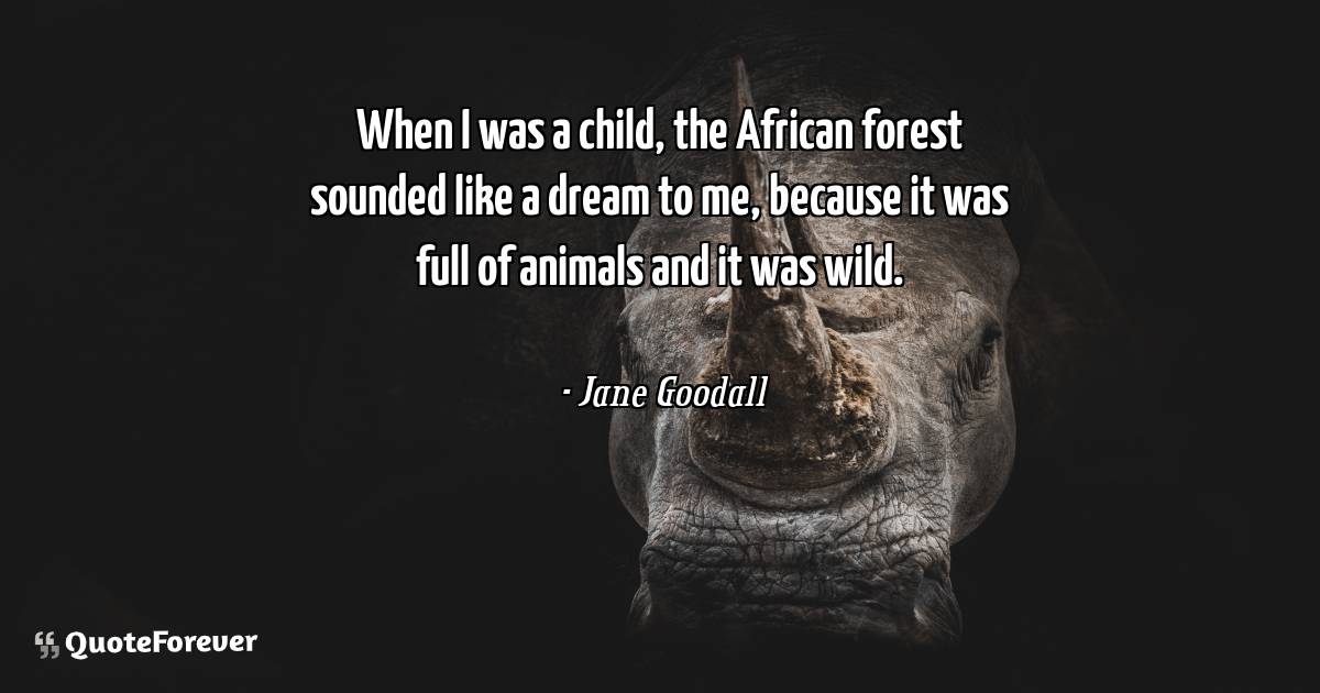 When I was a child, the African forest sounded like a dream to me, ...