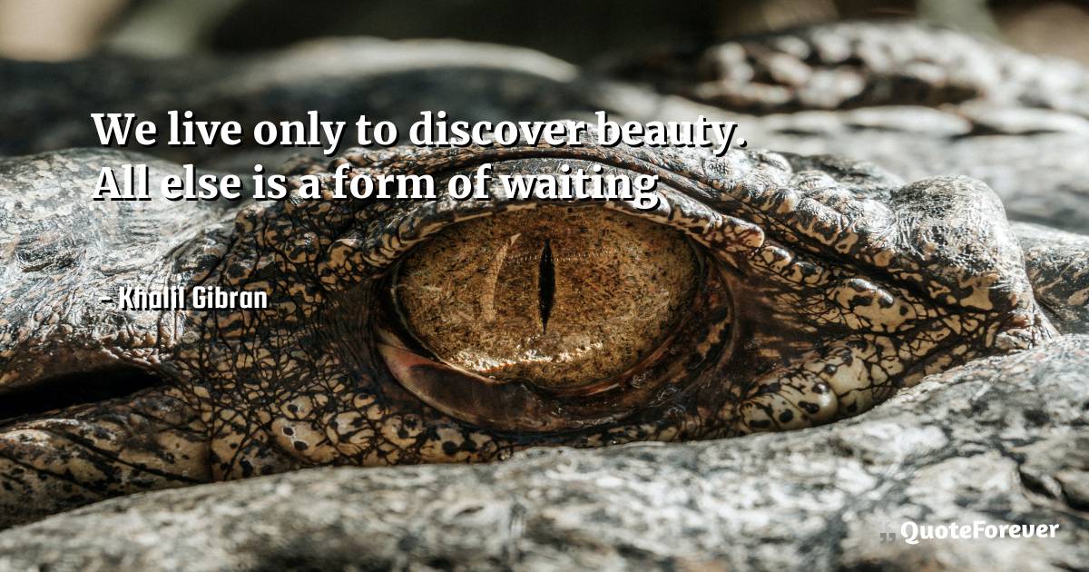 We live only to discover beauty. All else is a form of waiting