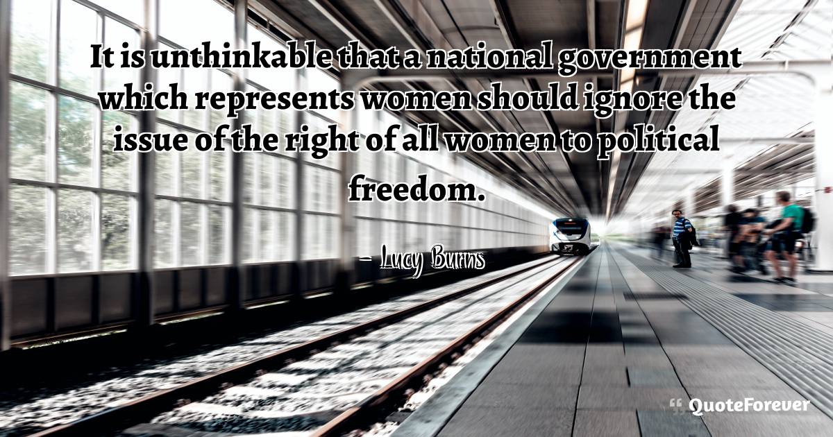 It is unthinkable that a national government which represents women ...