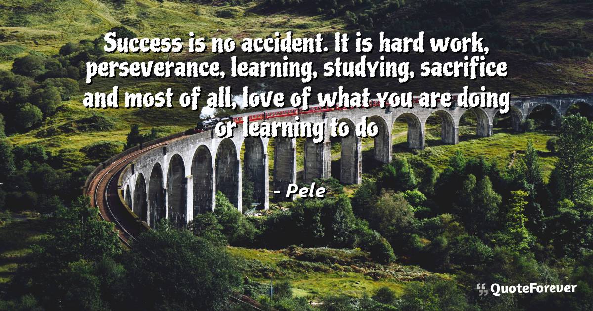 Success is no accident. It is hard work, perseverance, learning, ...