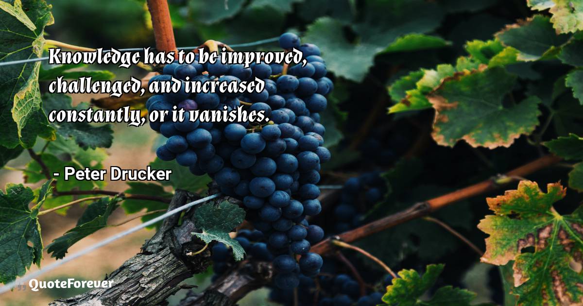 Knowledge has to be improved, challenged, and increased constantly, ...