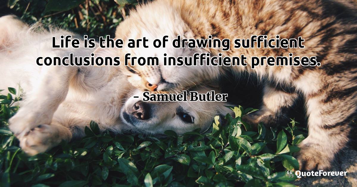 Life is the art of drawing sufficient conclusions from insufficient ...