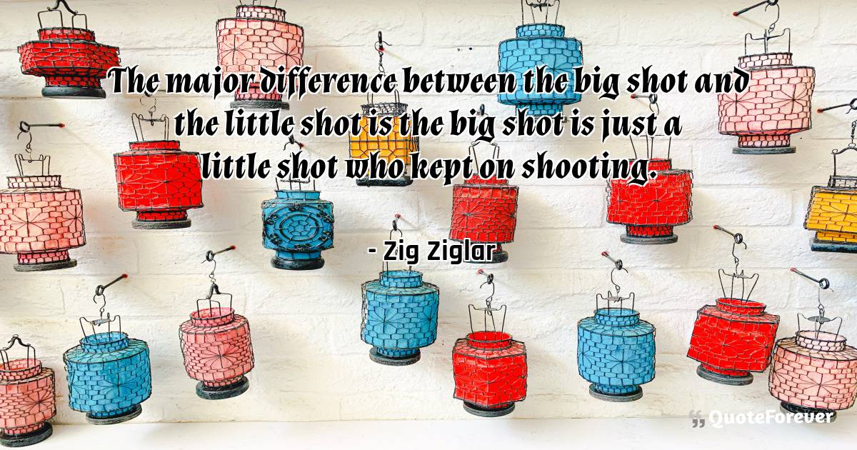 The major difference between the big shot and the little shot is the ...
